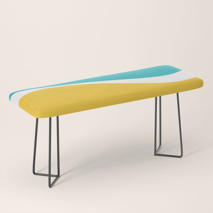 Simple Waves 2 - Turquoise and Yellow Bench Gallery Image 1