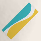 Simple Waves 2 - Turquoise and Yellow Yoga Mat Gallery Image 1