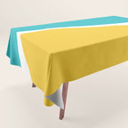 Simple Waves 2 - Turquoise and Yellow Tablecloth Gallery Image 1