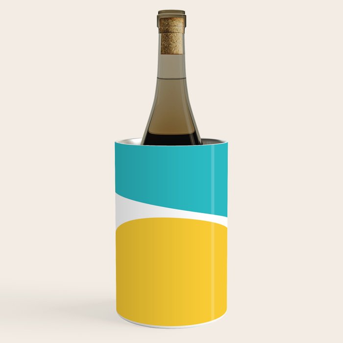 Simple Waves 2 - Turquoise and Yellow Wine Chiller Gallery Image 2