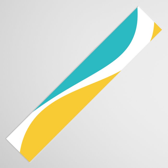 Simple Waves 2 - Turquoise and Yellow Table Runner Gallery Image 3