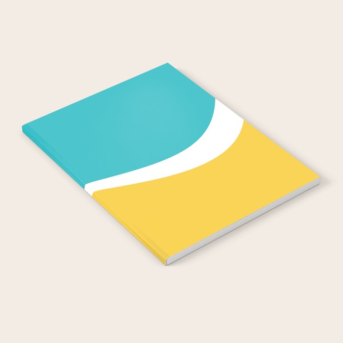 Simple Waves 2 - Turquoise and Yellow Notebook Gallery Image 1