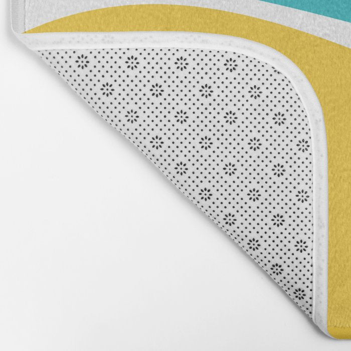 Simple Waves 2 - Turquoise and Yellow Bath Mat Gallery Image 2