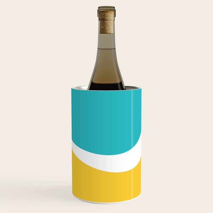 Simple Waves 2 - Turquoise and Yellow Wine Chiller Gallery Image 3
