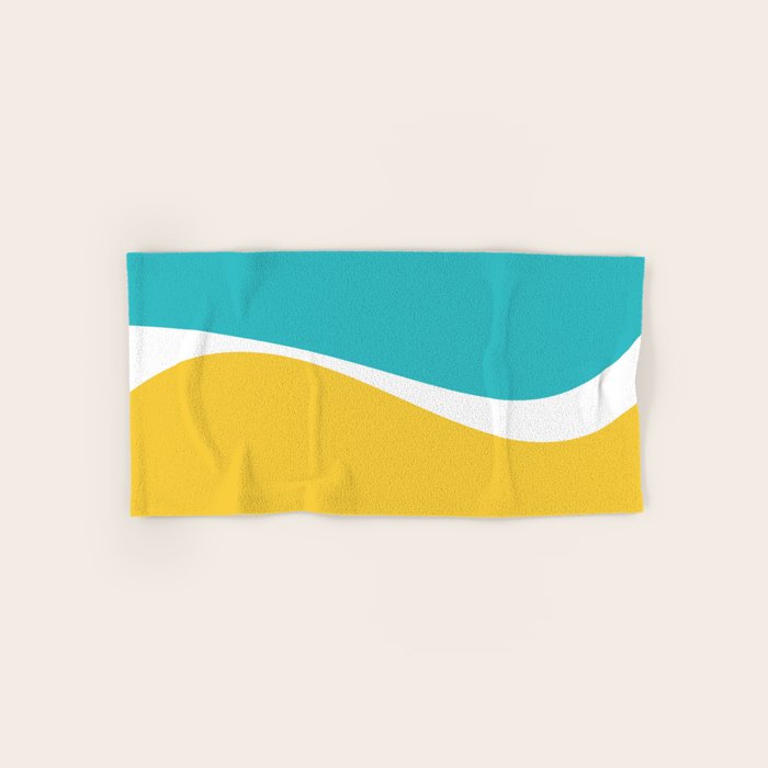 Simple Waves 2 - Turquoise and Yellow Bath Towel Gallery Image 1
