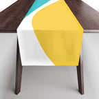 Simple Waves 2 - Turquoise and Yellow Table Runner Gallery Image 1
