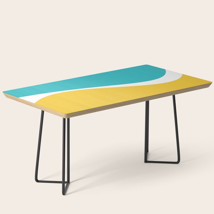 Simple Waves 2 - Turquoise and Yellow Coffee Table Gallery Image 1