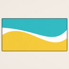 Simple Waves 2 - Turquoise and Yellow Desk Mat Gallery Image 3