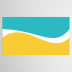 Simple Waves 2 - Turquoise and Yellow Tablecloth Gallery Image 2