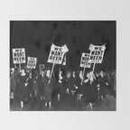 We Want Beer Too! Women Protesting Against Prohibition black and white photography - photographs Throw Blanket Gallery Image 2