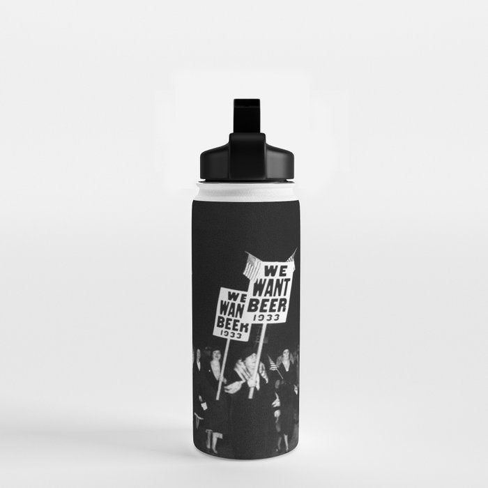 We Want Beer Too! Women Protesting Against Prohibition black and white photography - photographs Water Bottle Gallery Image 2