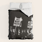 We Want Beer Too! Women Protesting Against Prohibition black and white photography - photographs Comforter Gallery Image 6