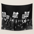 We Want Beer Too! Women Protesting Against Prohibition black and white photography - photographs Wall Tapestry Gallery Image 4