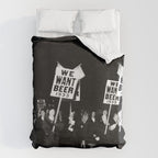 We Want Beer Too! Women Protesting Against Prohibition black and white photography - photographs Duvet Cover Gallery Image 6