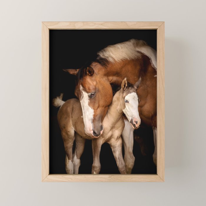 Foal and Mare hug - Equine fine art photograph Mini Art Print Gallery Image 1