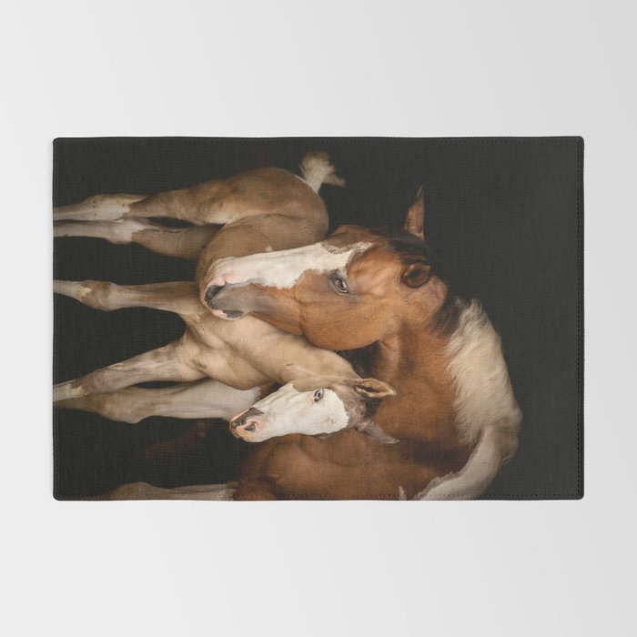 Foal and Mare hug - Equine fine art photograph Rug Gallery Image 2