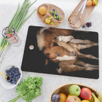 Foal and Mare hug - Equine fine art photograph Cutting Board Gallery Image 2