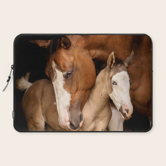 Foal and Mare hug - Equine fine art photograph Laptop Sleeve Gallery Image 2