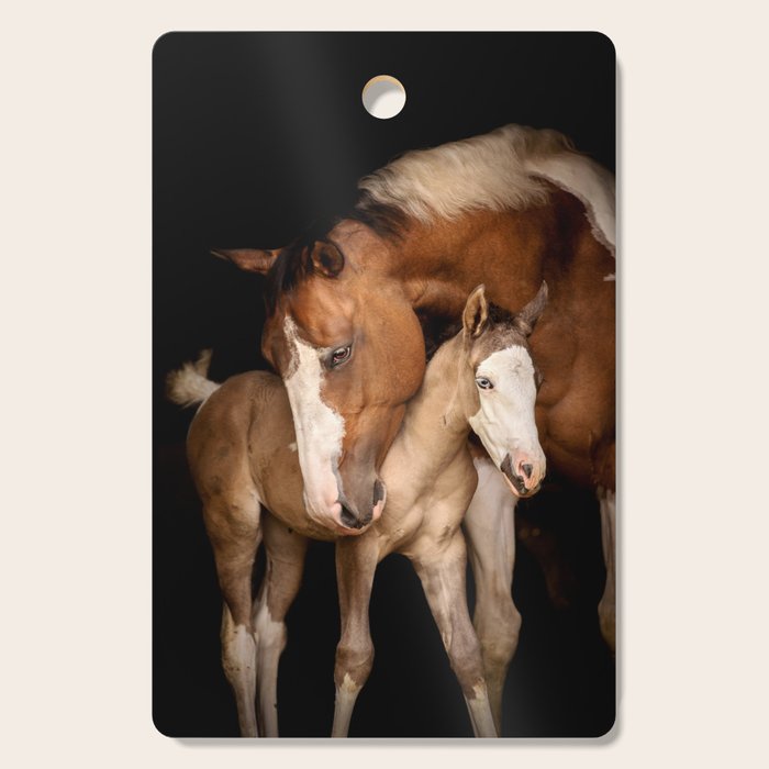 Foal and Mare hug - Equine fine art photograph Cutting Board Gallery Image 1