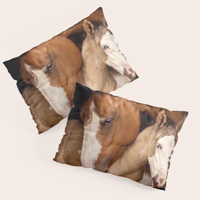 Foal and Mare hug - Equine fine art photograph Pillow Sham Gallery Image 1