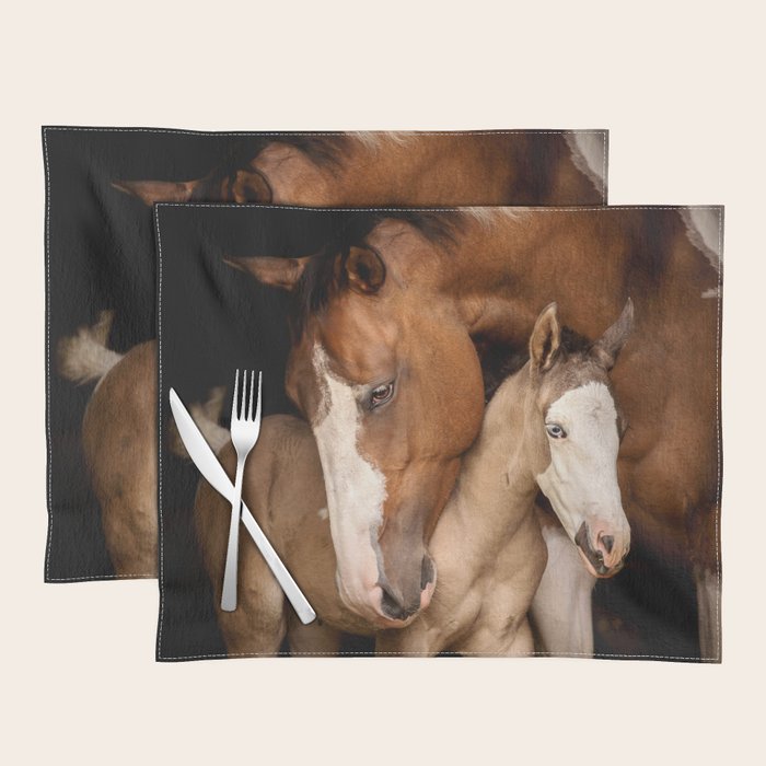 Foal and Mare hug - Equine fine art photograph Placemat Gallery Image 1
