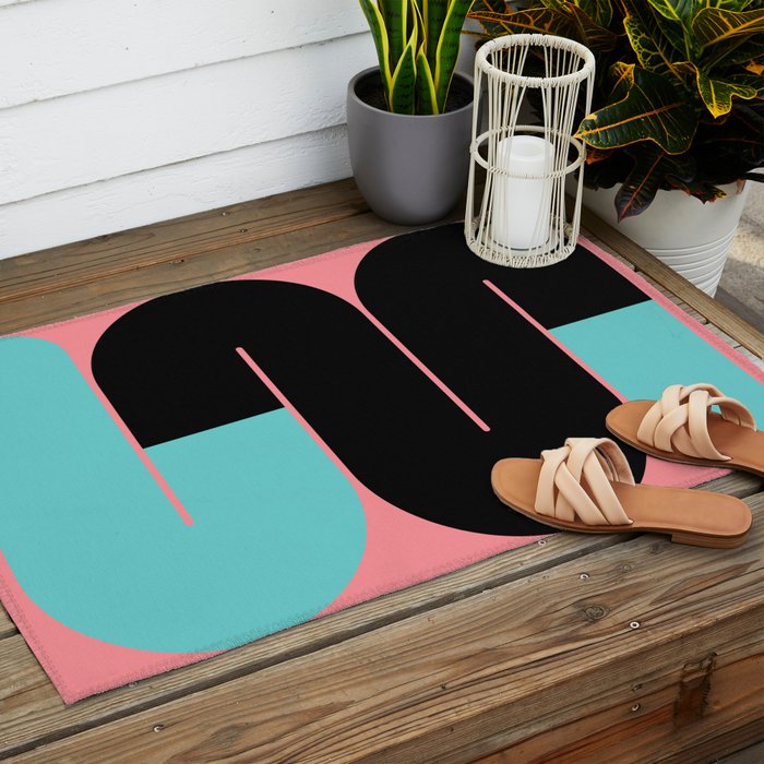 Modern geometric shapes 17 Outdoor Rug Gallery Image 2