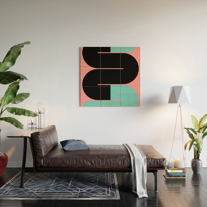 Modern geometric shapes 17 Wood Wall Art Gallery Image 2