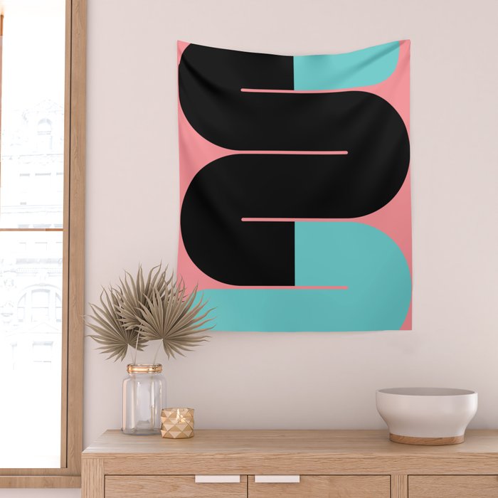 Modern geometric shapes 17 Wall Tapestry Gallery Image 2