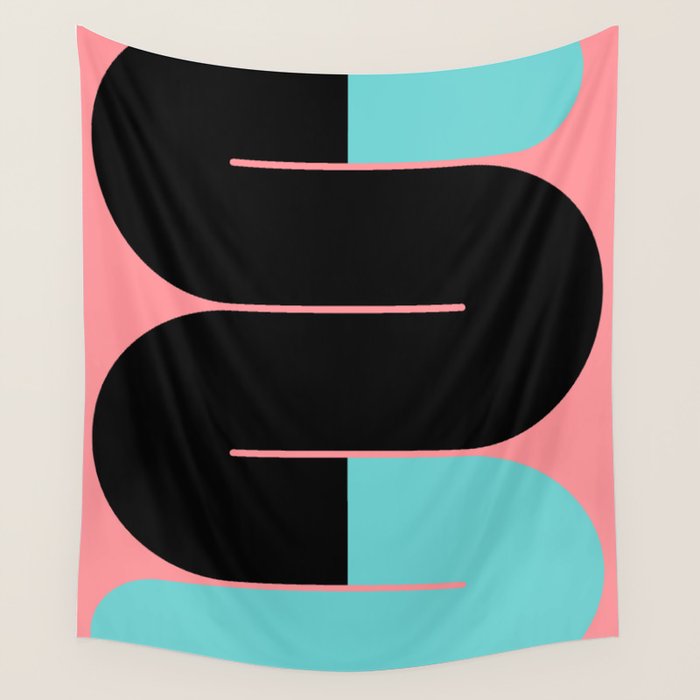 Modern geometric shapes 17 Wall Tapestry Gallery Image 4