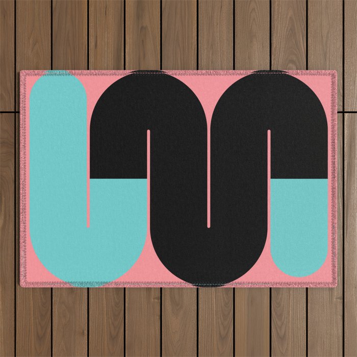 Modern geometric shapes 17 Outdoor Rug Gallery Image 1