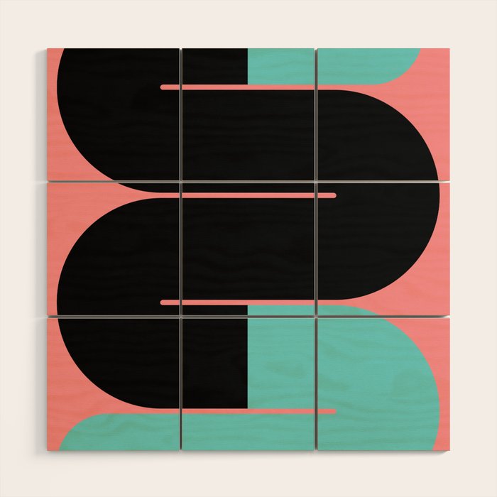 Modern geometric shapes 17 Wood Wall Art Gallery Image 1