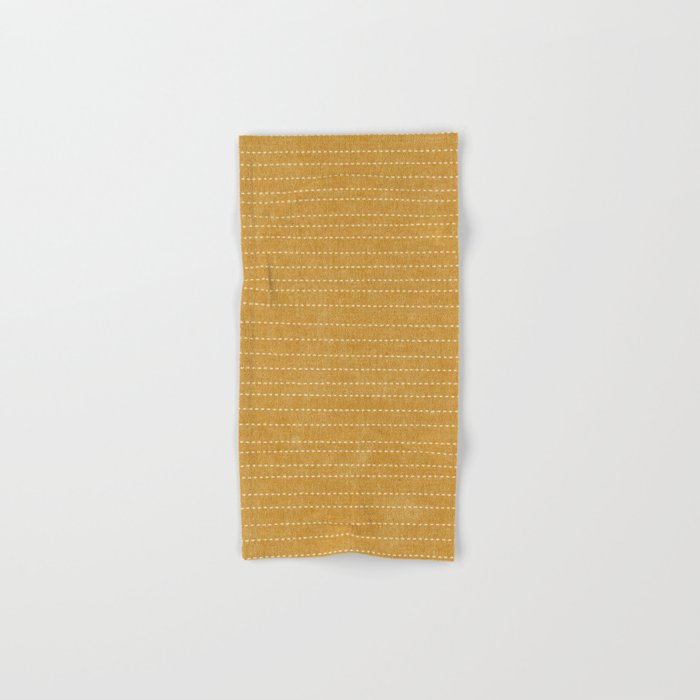 stitched stripes - mustard yellow Bath Towel Gallery Image 1