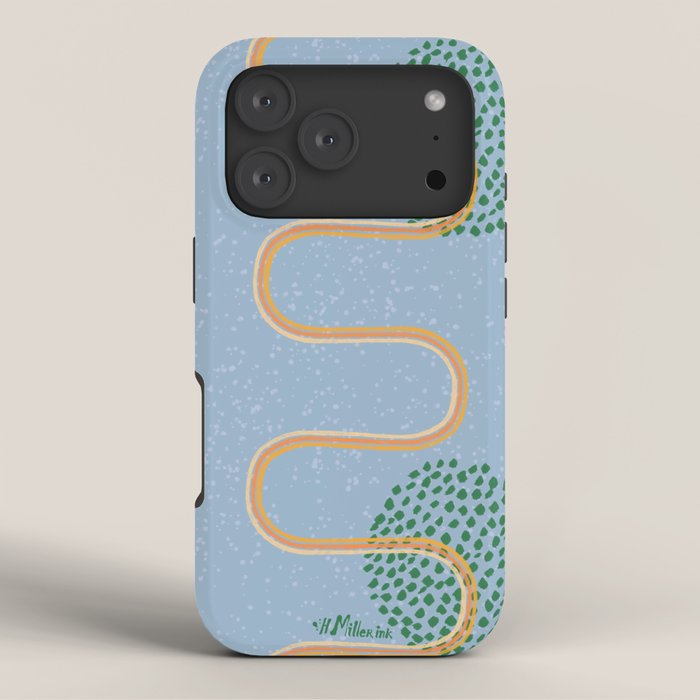 Abstract Fields in Blue-Grey & Green iPhone Case Gallery Image 3