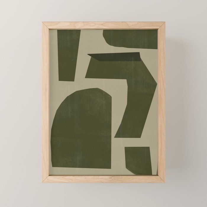 Green Paper Cut No1. Mini Art Print Gallery Image 1