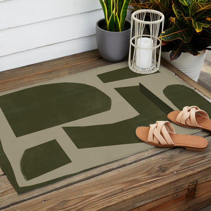Green Paper Cut No1. Outdoor Rug Gallery Image 2