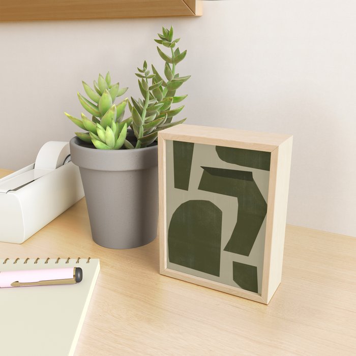 Green Paper Cut No1. Mini Art Print Gallery Image 2