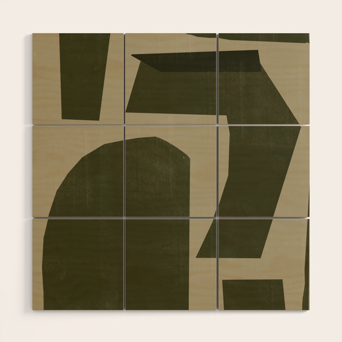 Green Paper Cut No1. Wood Wall Art Gallery Image 1