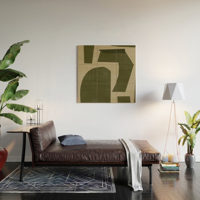 Green Paper Cut No1. Wood Wall Art Gallery Image 2
