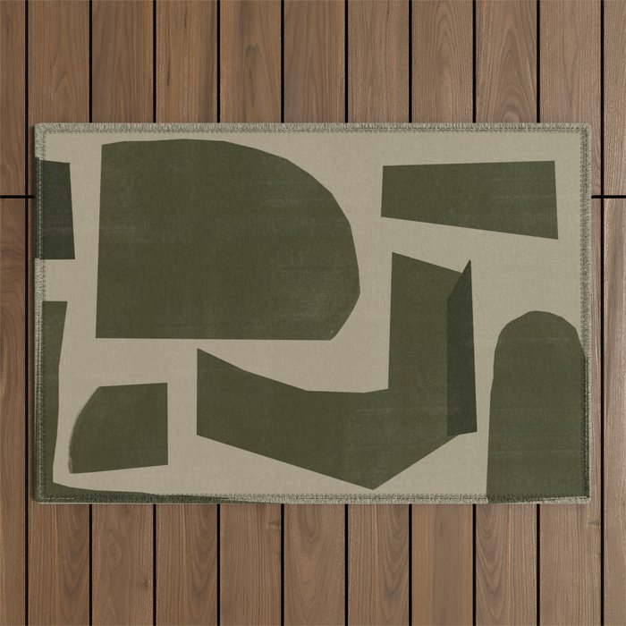 Green Paper Cut No1. Outdoor Rug Gallery Image 1
