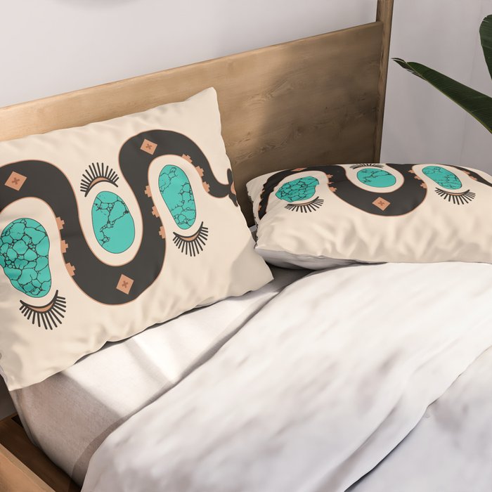 Southwestern Slither in Black Pillow Sham Gallery Image 2