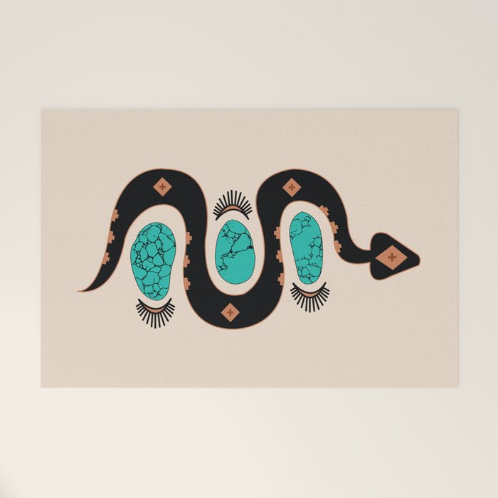 Southwestern Slither in Black Welcome Mat Gallery Image 1