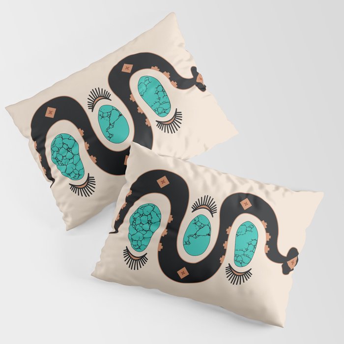 Southwestern Slither in Black Pillow Sham Gallery Image 3