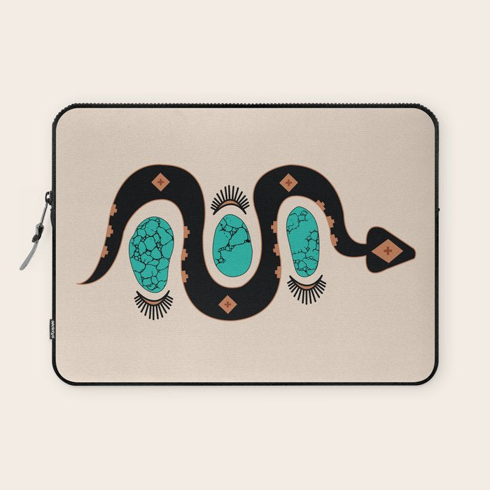 Southwestern Slither in Black Laptop Sleeve Gallery Image 1
