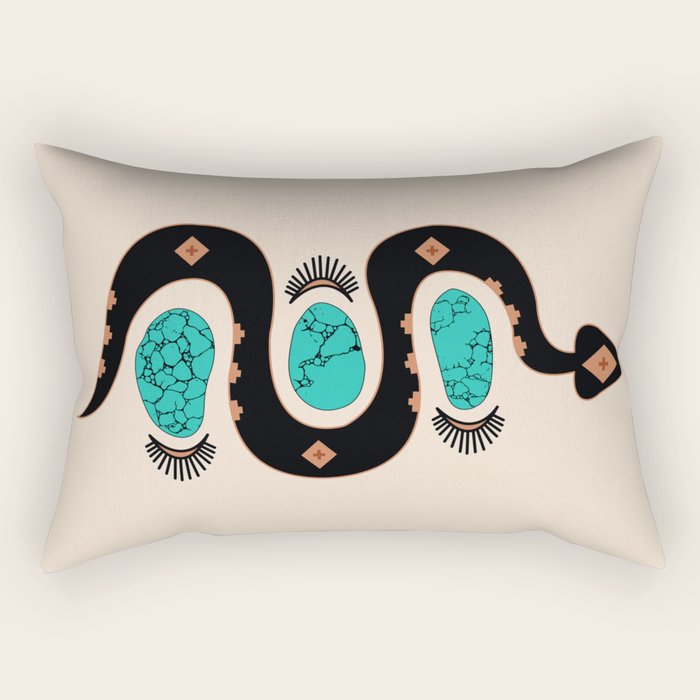 Southwestern Slither in Black Rectangular Pillow Gallery Image 2