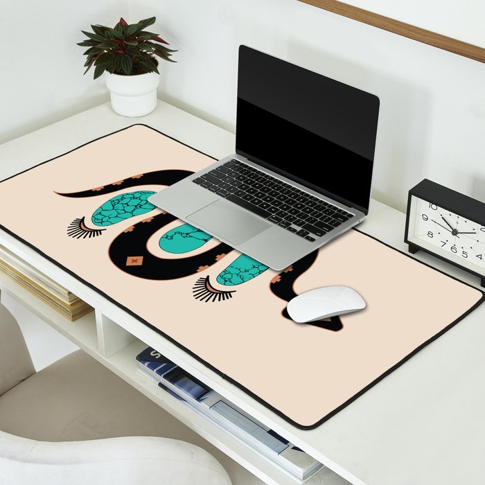 Southwestern Slither in Black Desk Mat Gallery Image 2