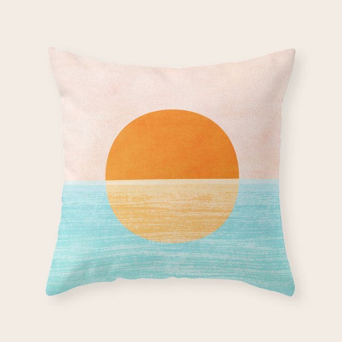 Seaside Sunset Throw Pillow Gallery Image 1