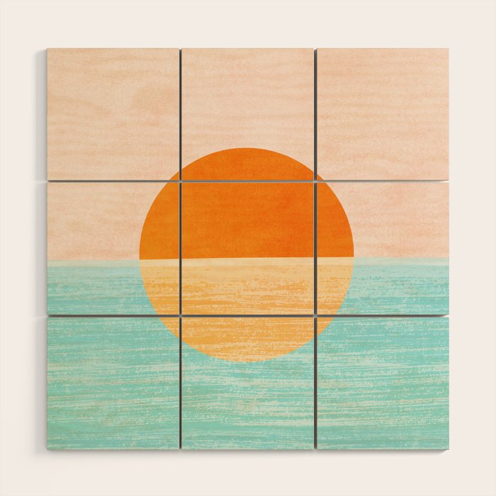 Seaside Sunset Wood Wall Art Gallery Image 1