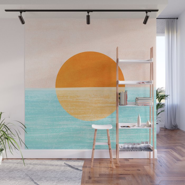 Seaside Sunset Wall Mural Gallery Image 1