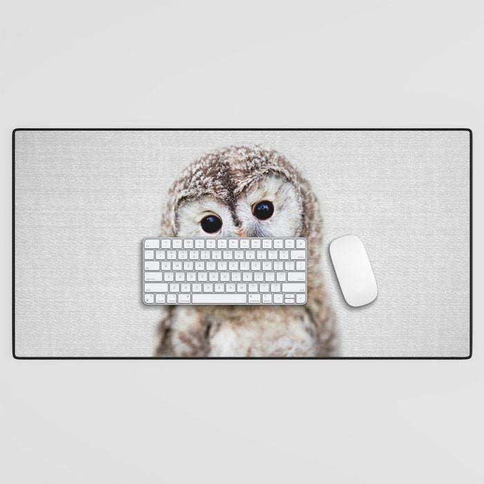Baby Owl - Colorful Desk Mat Gallery Image 1