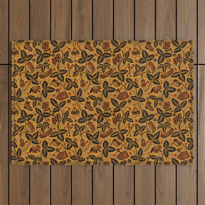Summer Camping - Golden Outdoor Rug Gallery Image 1